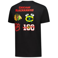Chicago Blackhawks Starter Logo Collage T-Shirt - Black - NHL 203517176