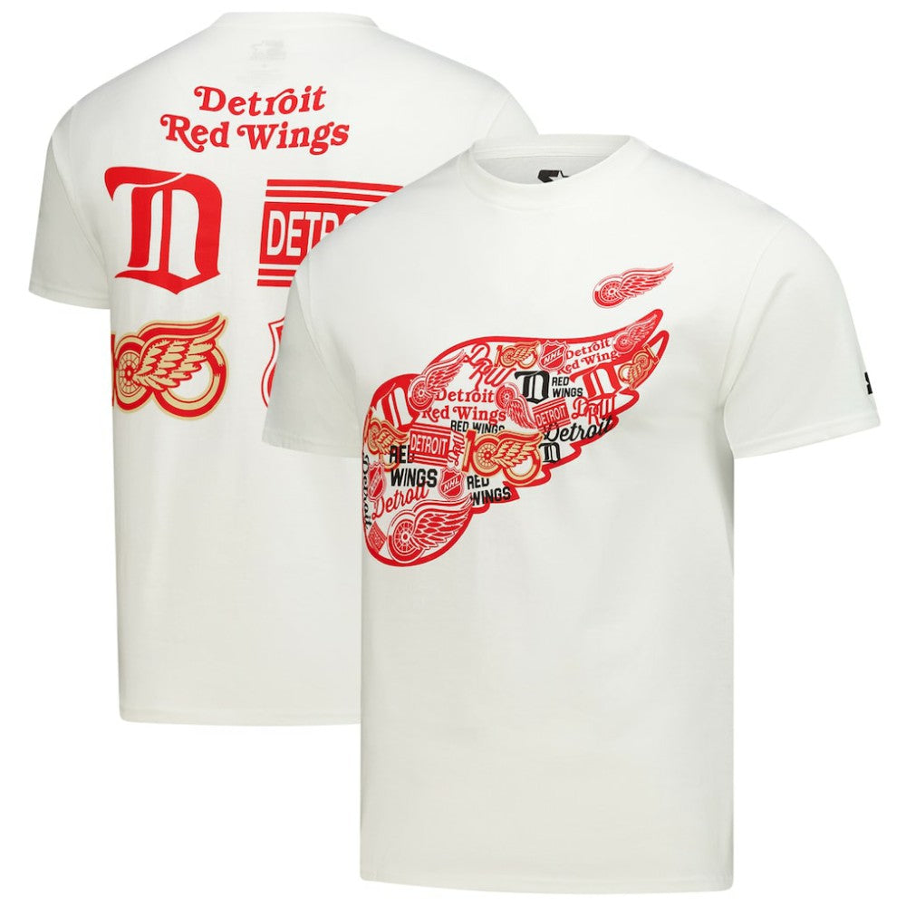 Detroit Red Wings Starter Logo Collage T-Shirt - White - NHL 203517181