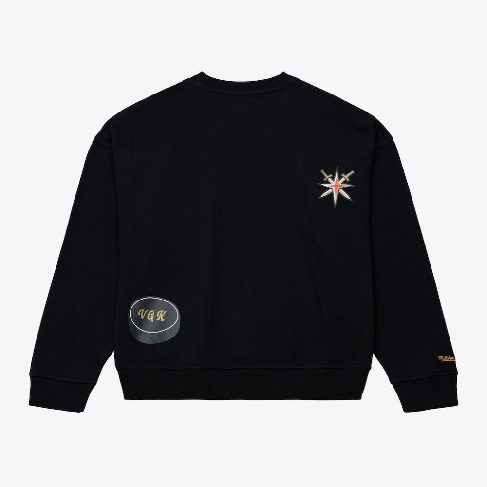 Vegas Golden Knights Mitchell & Ness Women's Crewneck Sweatshirt - Black - NHL 203517449