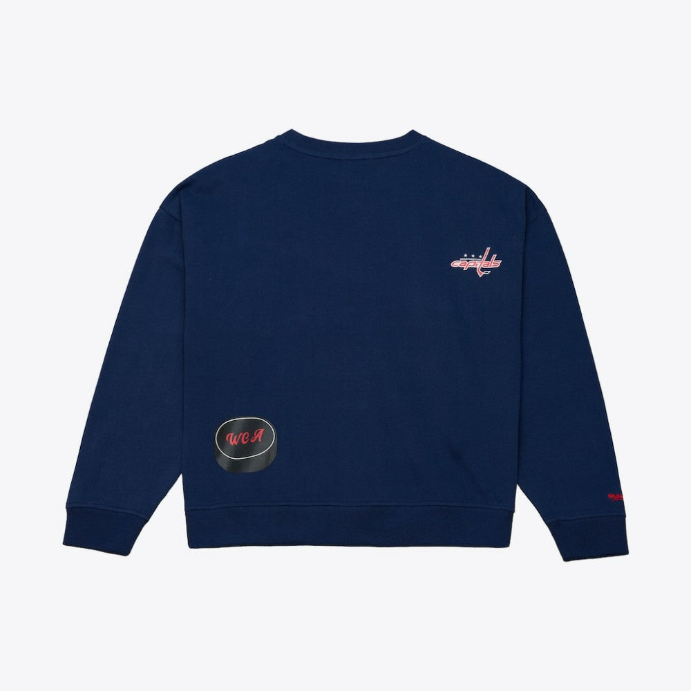 Washington Capitals Mitchell & Ness Women's Crewneck Sweatshirt - Navy - NHL 203517453