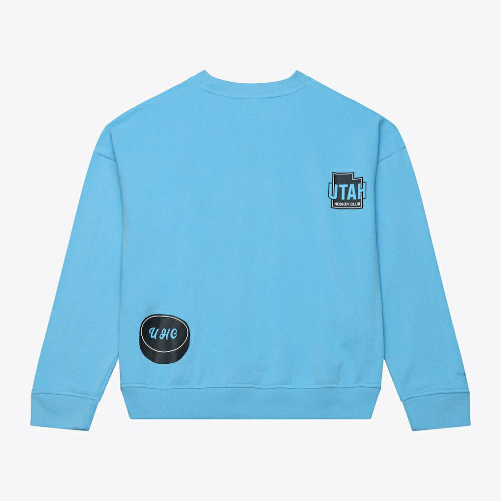 Utah Mammoth Mitchell & Ness Women's Crewneck Sweatshirt - Blue - NHL 203517454