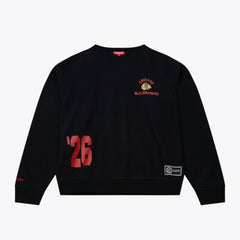 Chicago Blackhawks Mitchell & Ness Women's Crewneck Sweatshirt - Black - NHL 203517455