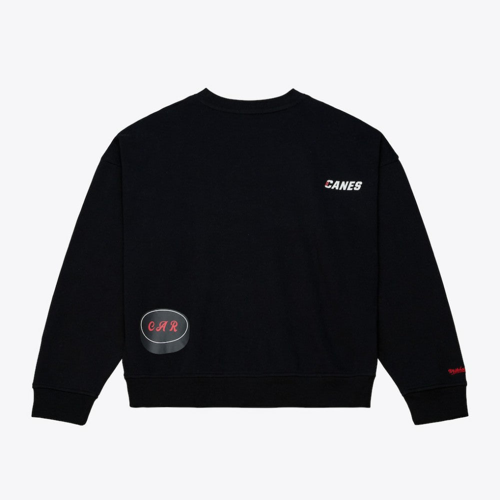 Carolina Hurricanes Mitchell & Ness Women's Crewneck Sweatshirt - Black - NHL 203517456