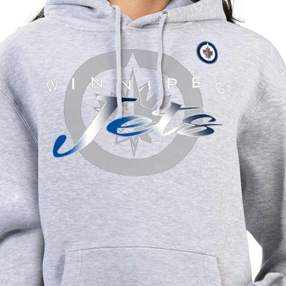 Winnipeg Jets G-III 4Her by Carl Banks Women's Shadow Logo Fleece Hoodie - Gray - NHL 203519916