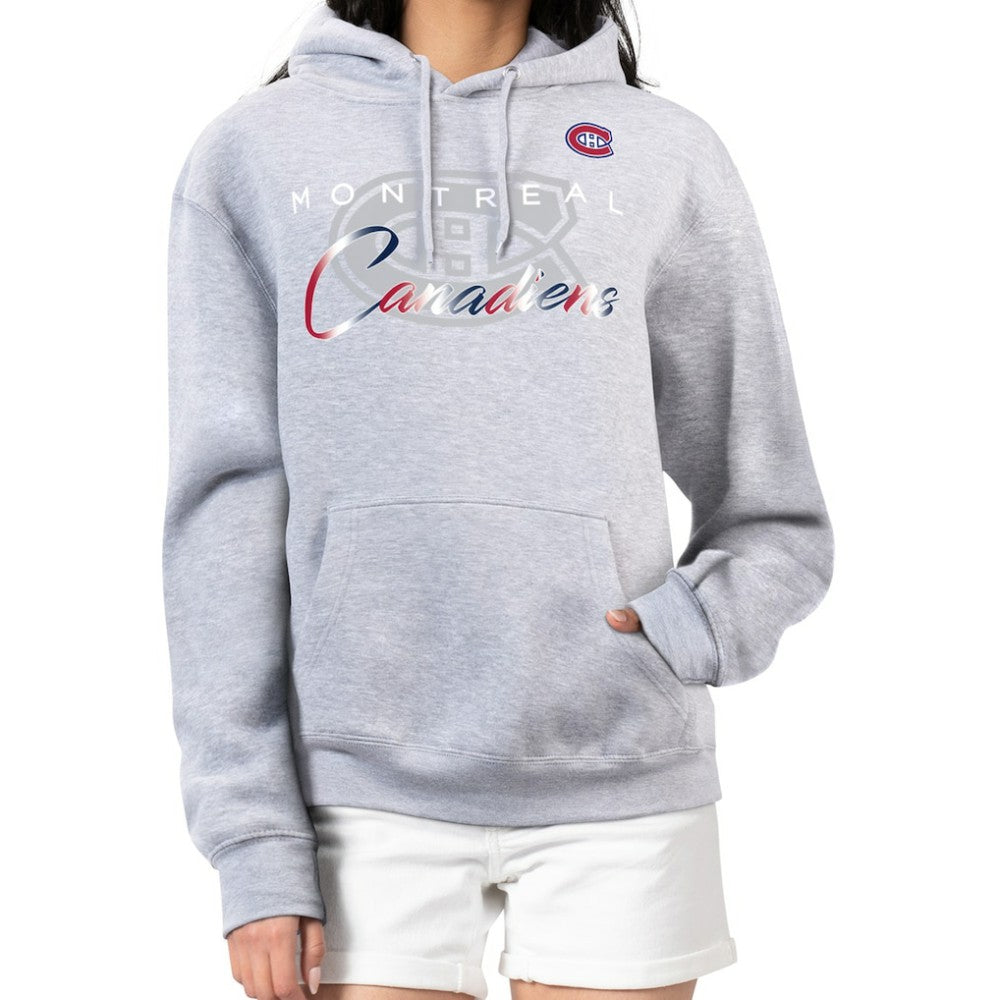 Montreal Canadiens G-III 4Her by Carl Banks Women's Shadow Logo Fleece Hoodie - Gray - NHL 203519918