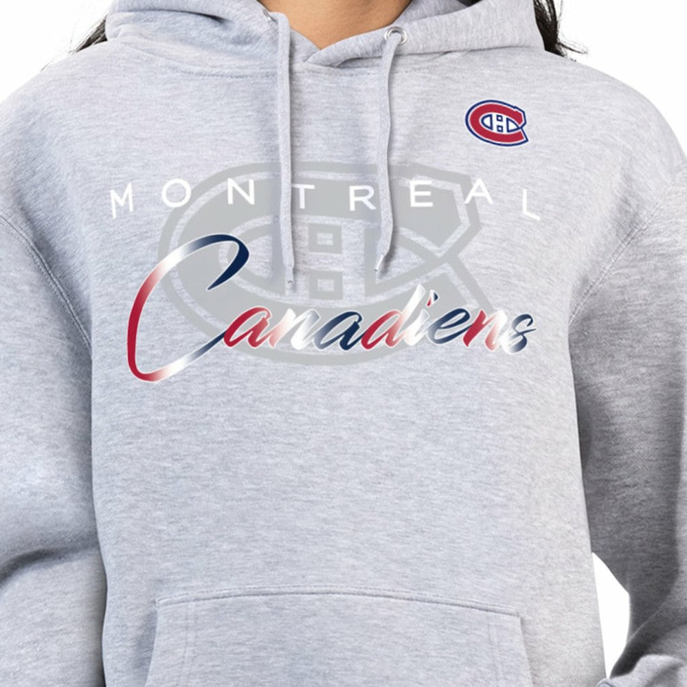 Montreal Canadiens G-III 4Her by Carl Banks Women's Shadow Logo Fleece Hoodie - Gray - NHL 203519918
