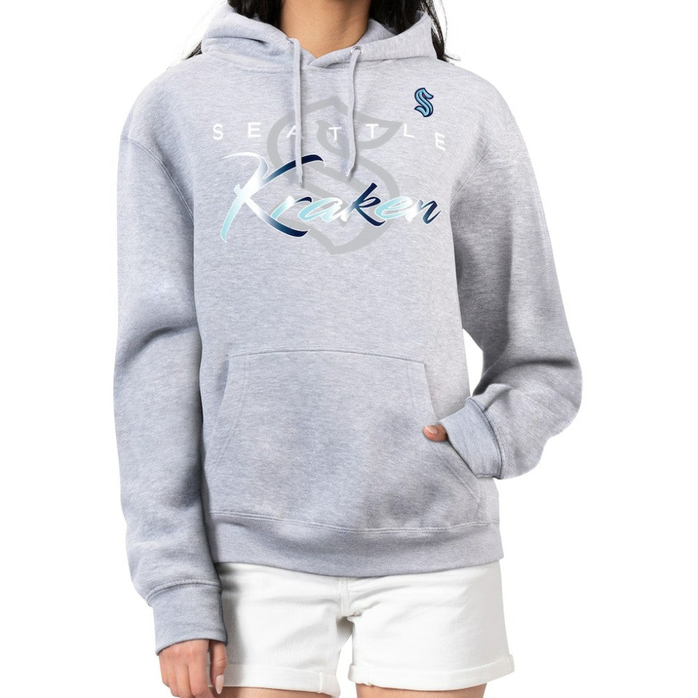 Seattle Kraken G-III 4Her by Carl Banks Women's Shadow Logo Fleece Hoodie - Gray - NHL 203519921