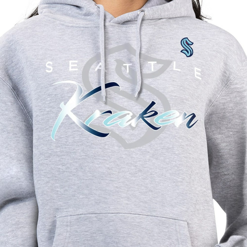 Seattle Kraken G-III 4Her by Carl Banks Women's Shadow Logo Fleece Hoodie - Gray - NHL 203519921