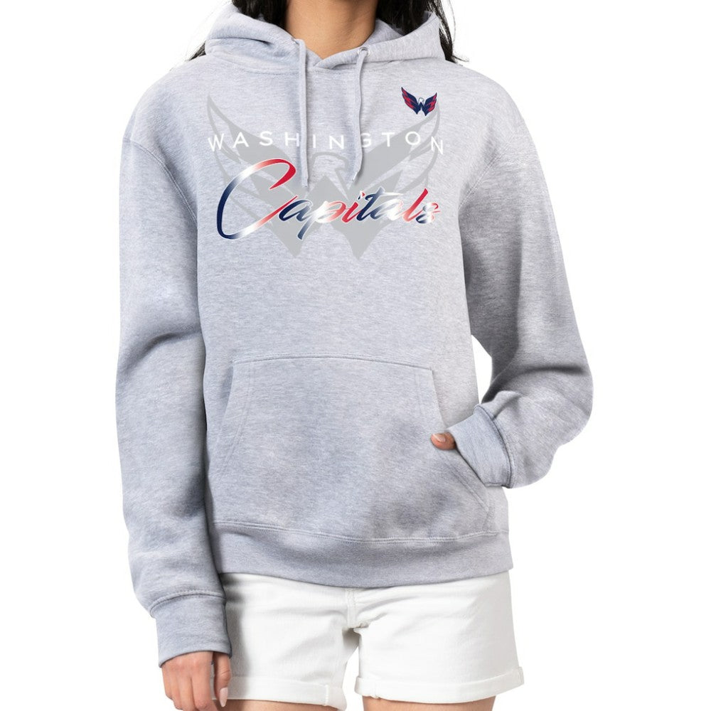 Washington Capitals G-III 4Her by Carl Banks Women's Shadow Logo Fleece Hoodie - Gray - NHL 203519925