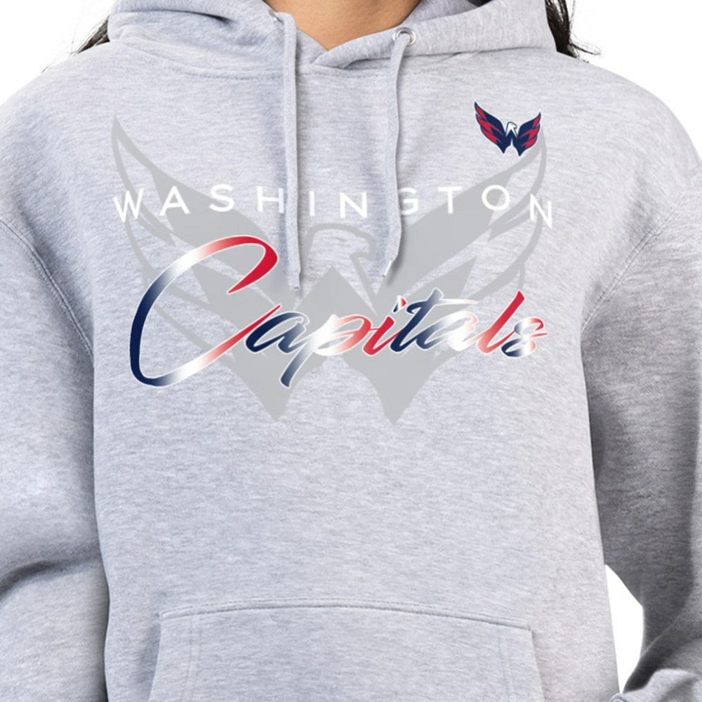 Washington Capitals G-III 4Her by Carl Banks Women's Shadow Logo Fleece Hoodie - Gray - NHL 203519925