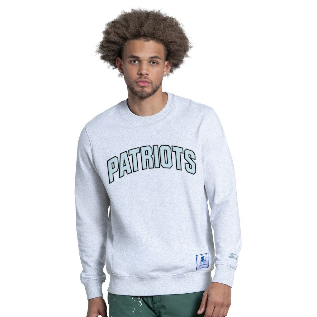 New England Patriots Starter Faceoff Fleece Sweatshirt Ash