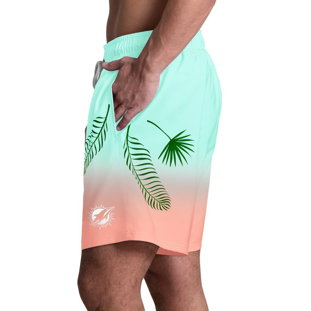 Miami Dolphins Margaritaville Sunset On The Beach Swim Shorts Aqua