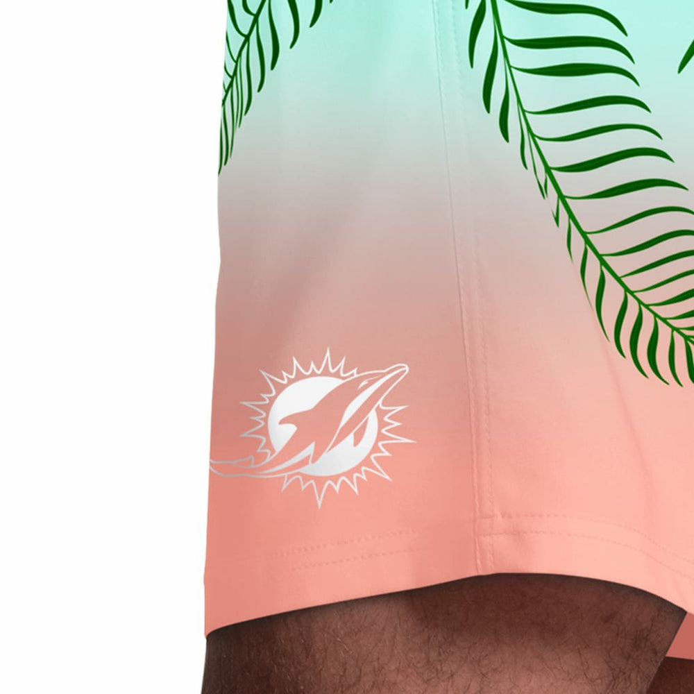 Miami Dolphins Margaritaville Sunset On The Beach Swim Shorts Aqua