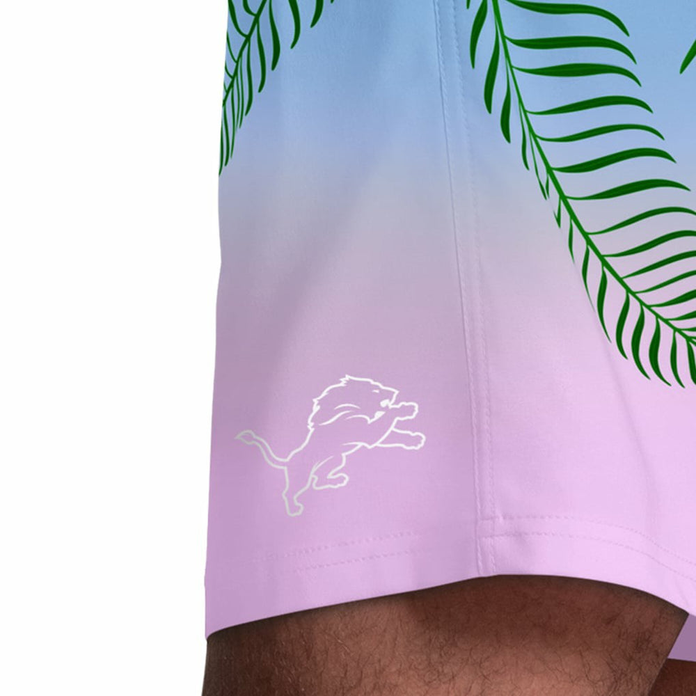 Detroit Lions Margaritaville Sunset On The Beach Swim Shorts Light Blue