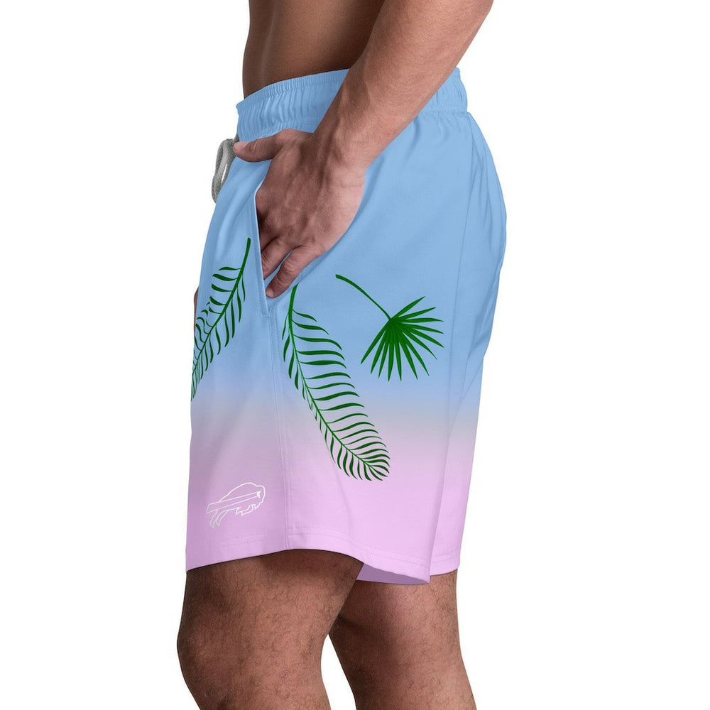 Buffalo Bills Margaritaville Sunset On The Beach Swim Shorts Light Blue
