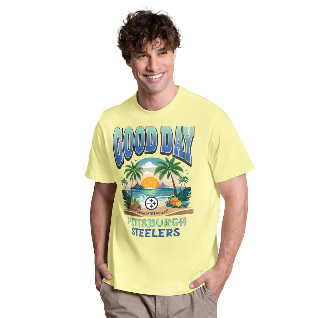 Pittsburgh Steelers Margaritaville Good Day T-Shirt Yellow