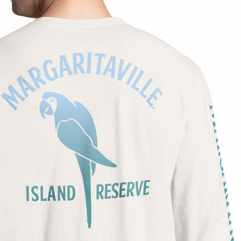 Pittsburgh Steelers Margaritaville Island Reserve Long Sleeve Slub Henley Shirt White/Light Blue