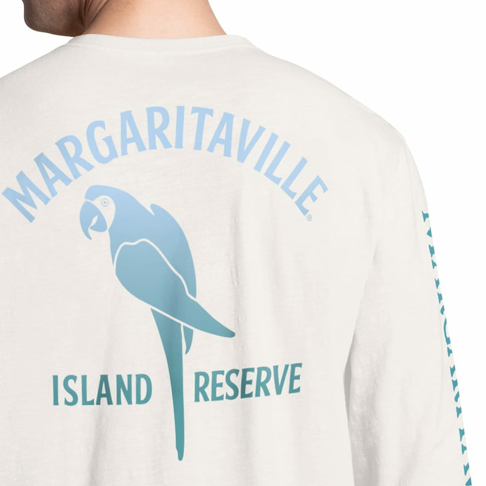 Pittsburgh Steelers Margaritaville Island Reserve Long Sleeve Slub Henley Shirt White/Light Blue