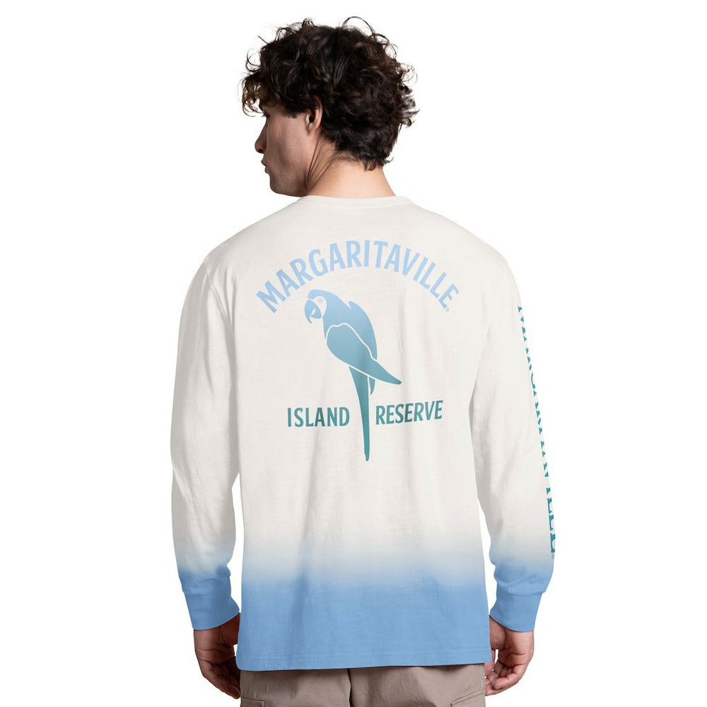 Buffalo Bills Margaritaville Island Reserve Long Sleeve Slub Henley Shirt White/Light Blue