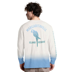 Buffalo Bills Margaritaville Island Reserve Long Sleeve Slub Henley Shirt White/Light Blue