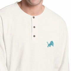 Detroit Lions Margaritaville Island Reserve Long Sleeve Slub Henley Shirt White/Light Blue