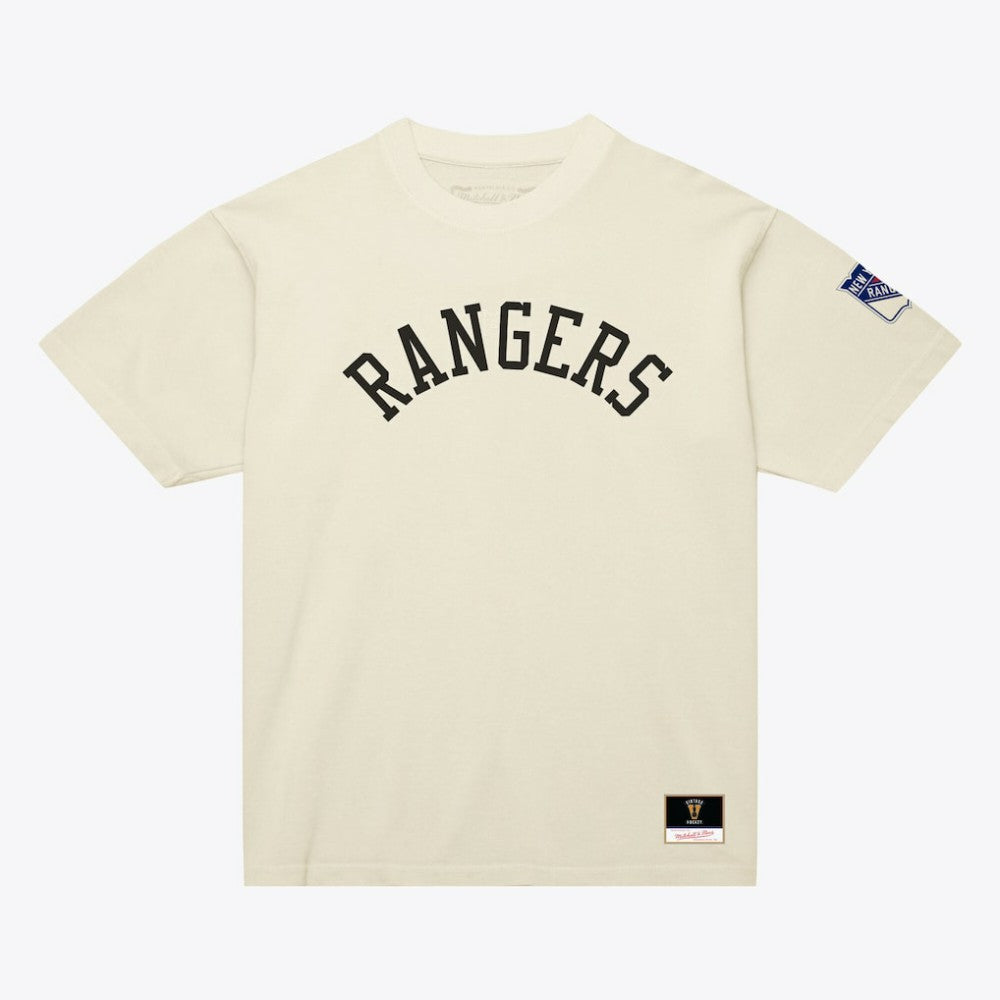 New York Rangers Mitchell & Ness Unisex Arched Team T-Shirt - Cream - NHL 203521586