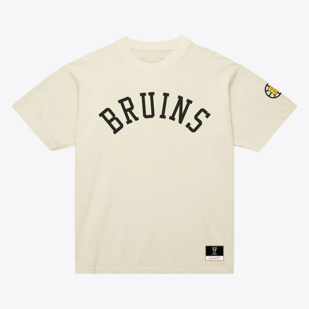 Boston Bruins Mitchell & Ness Unisex Arched Team T-Shirt - Cream - NHL 203521587
