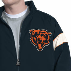 Chicago Bears Starter The Gust Full-Zip Hooded Jacket Navy