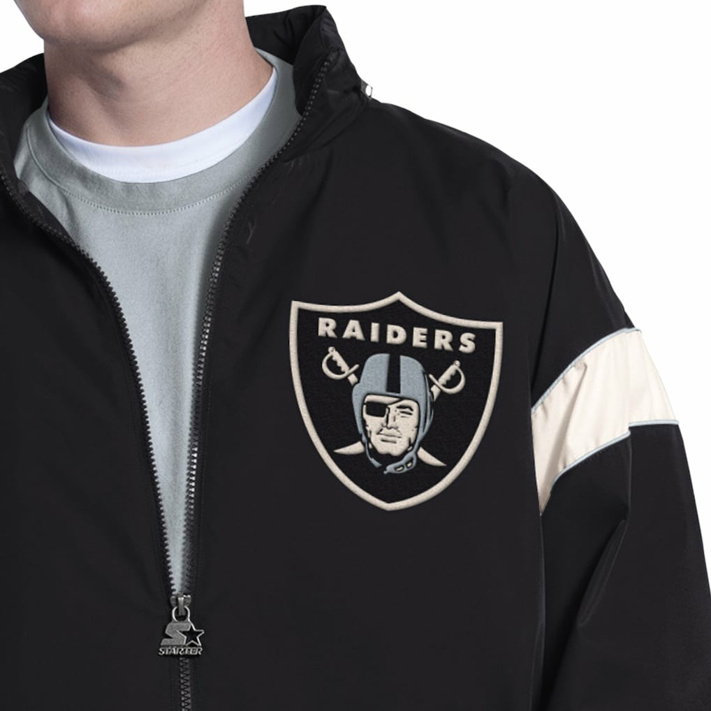 Las Vegas Raiders Starter The Gust Full-Zip Hooded Jacket Black