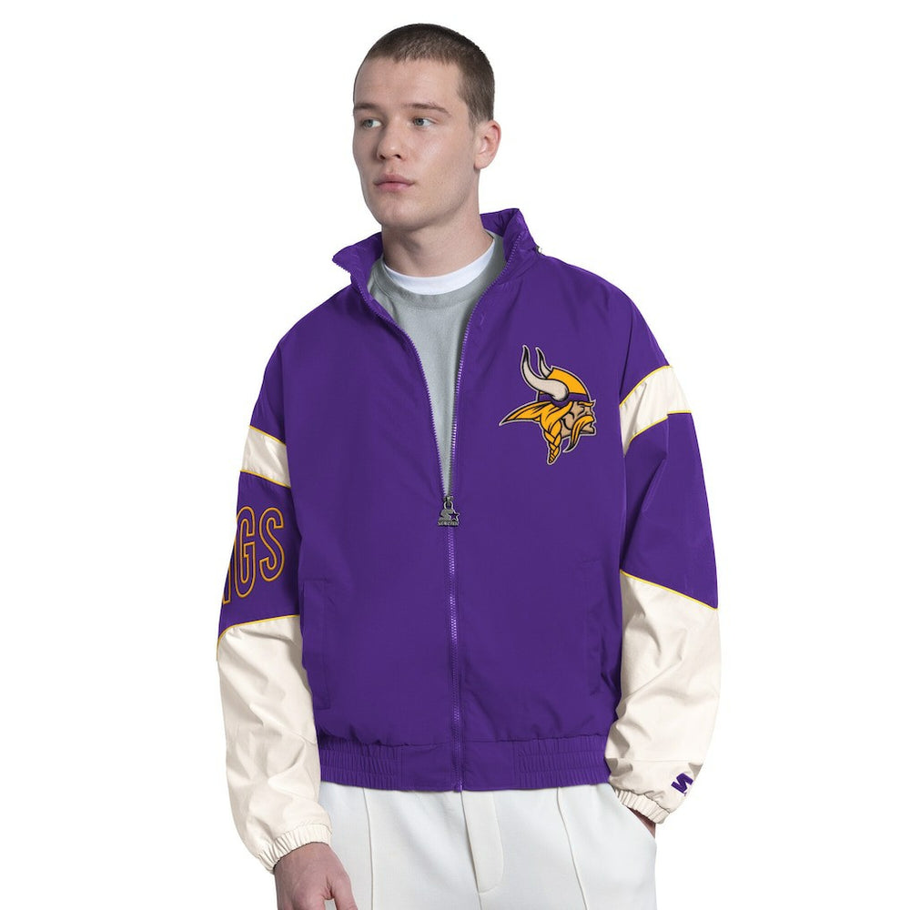 Minnesota Vikings Starter The Gust Full-Zip Hooded Jacket Purple