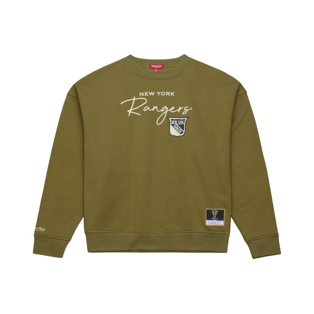 New York Rangers Mitchell & Ness Women's Fleece Sweatshirt - Hunter Green - NHL 203521937