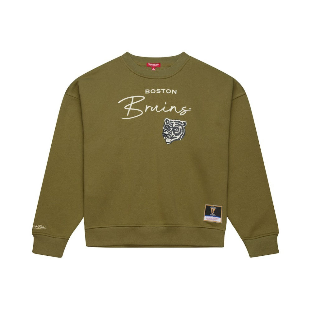 Boston Bruins Mitchell & Ness Women's Fleece Sweatshirt - Hunter Green - NHL 203521938