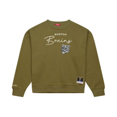 Boston Bruins Mitchell & Ness Women's Fleece Sweatshirt - Hunter Green - NHL 203521938