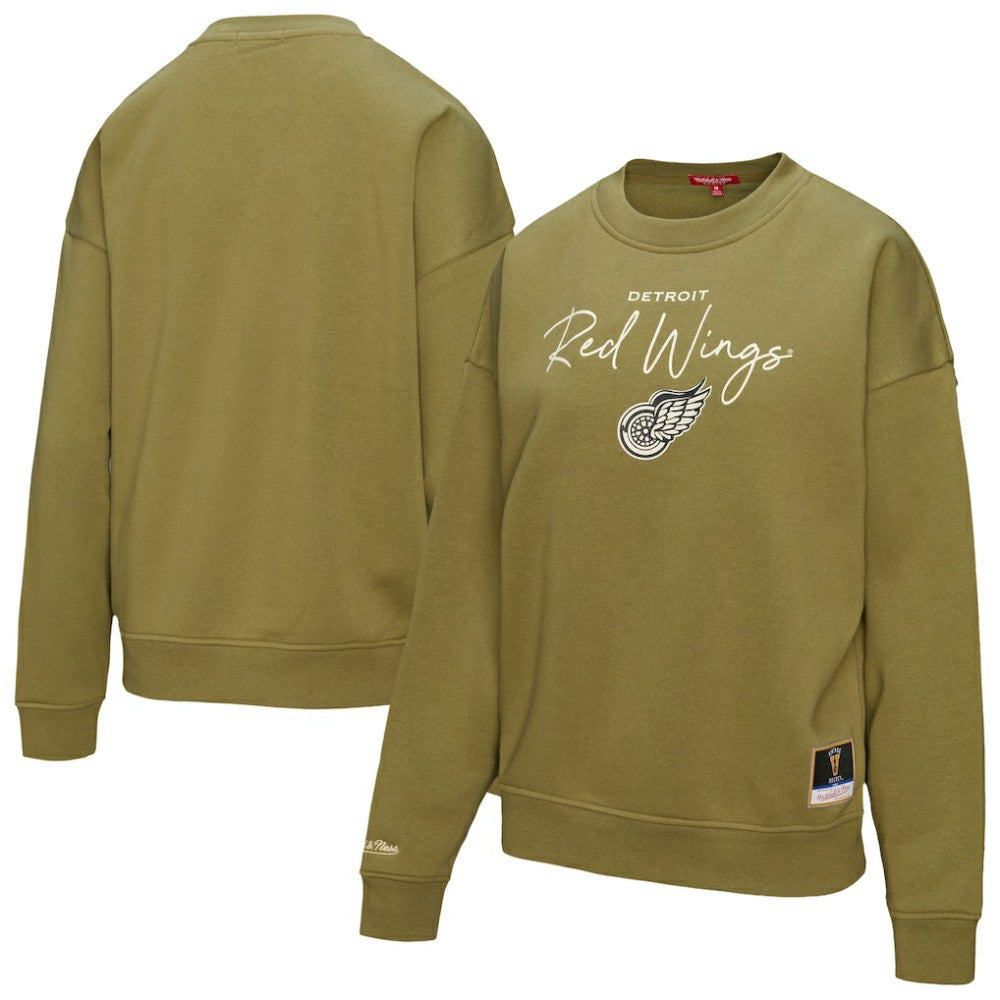 Detroit Red Wings Mitchell & Ness Women's Fleece Sweatshirt - Hunter Green - NHL 203521940