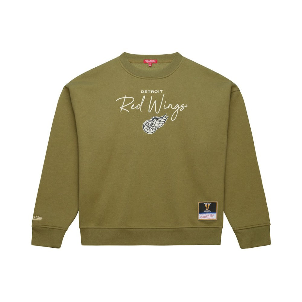 Detroit Red Wings Mitchell & Ness Women's Fleece Sweatshirt - Hunter Green - NHL 203521940