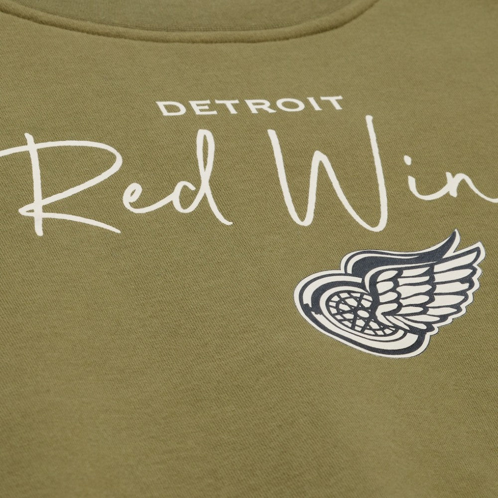 Detroit Red Wings Mitchell & Ness Women's Fleece Sweatshirt - Hunter Green - NHL 203521940