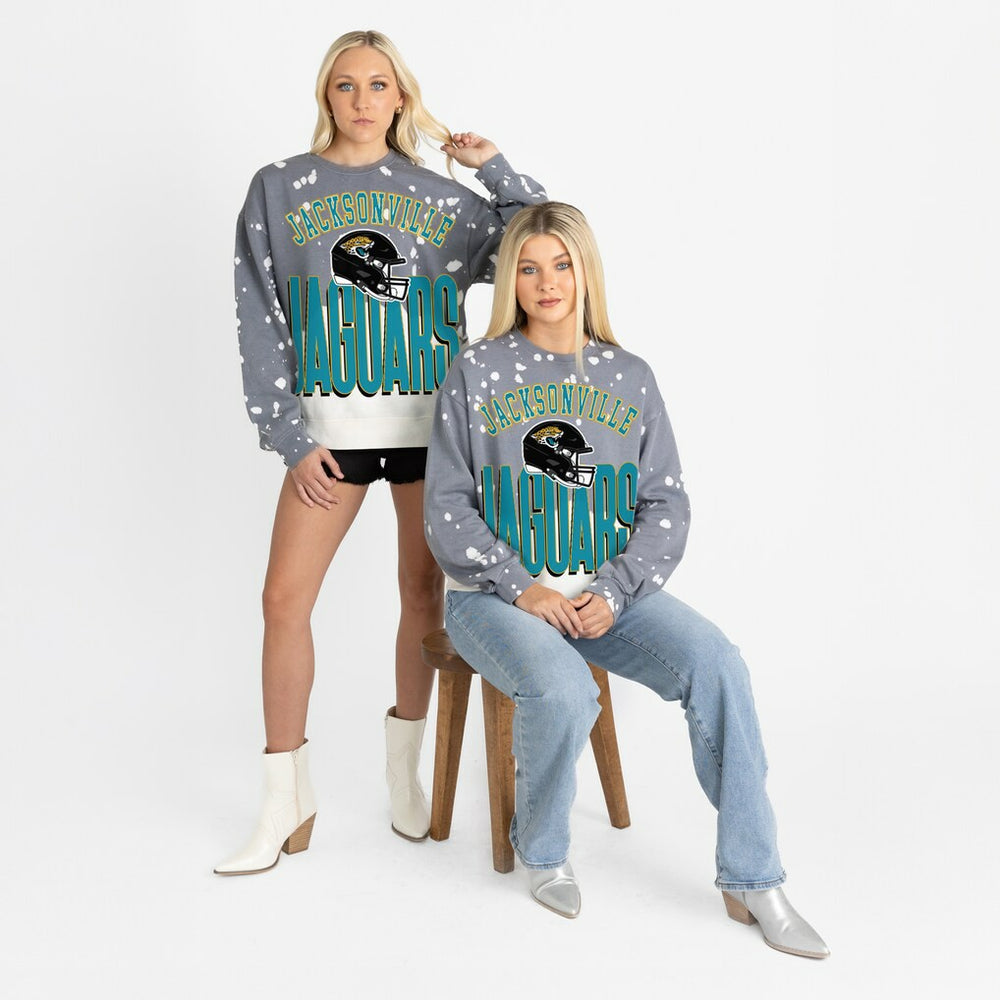 Jacksonville Jaguars Gameday Couture Women's Arch Rivals Faded Wash Sweatshirt Gray
