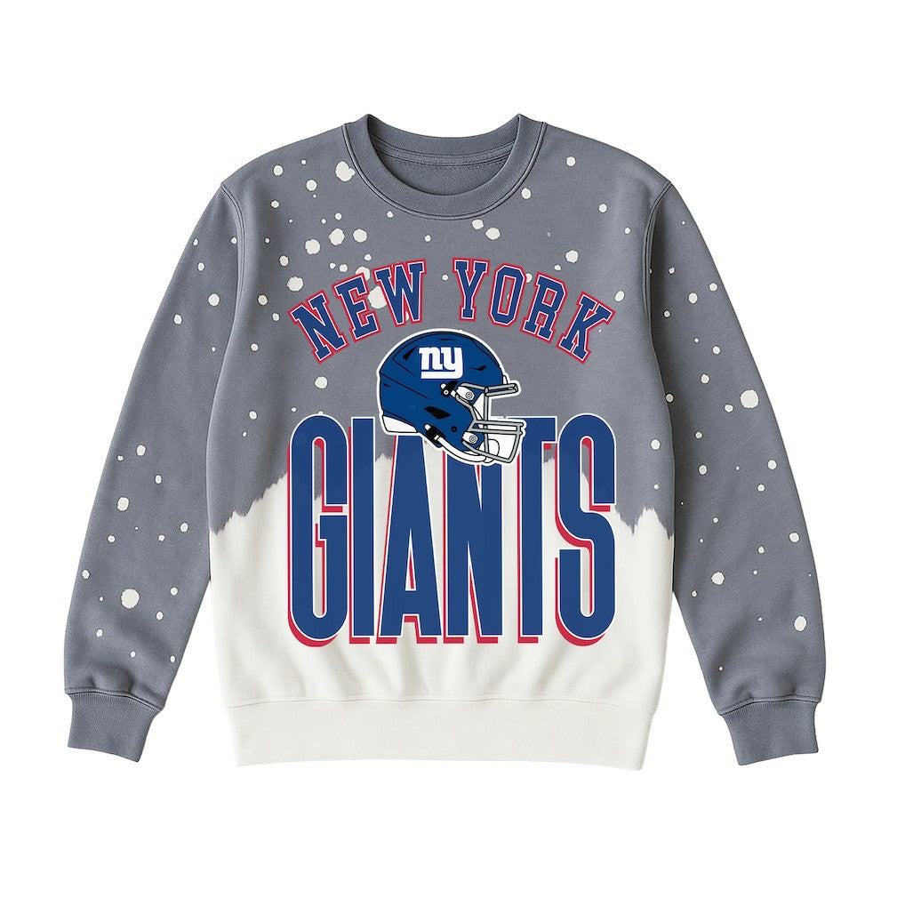 New York Giants Gameday Couture Women's Arch Rivals Faded Wash Sweatshirt Gray