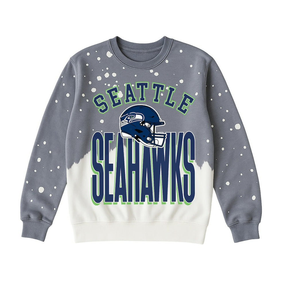 Seattle Seahawks Gameday Couture Women's Arch Rivals Faded Wash Sweatshirt Gray