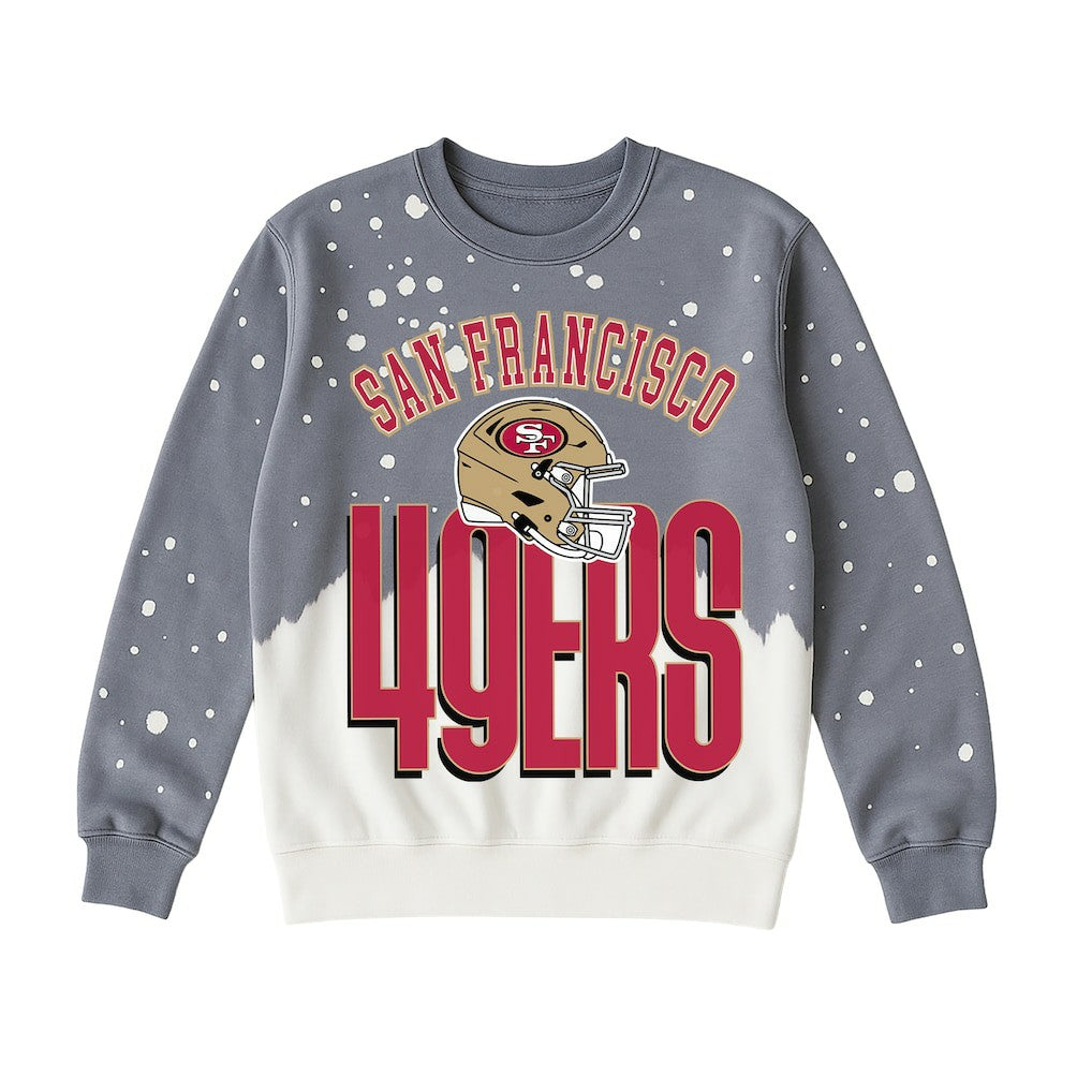San Francisco 49ers Gameday Couture Women's Arch Rivals Faded Wash Sweatshirt Gray