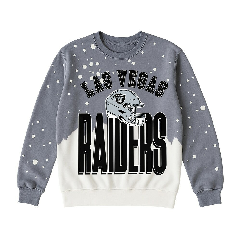 Las Vegas Raiders Gameday Couture Women's Arch Rivals Faded Wash Sweatshirt Gray