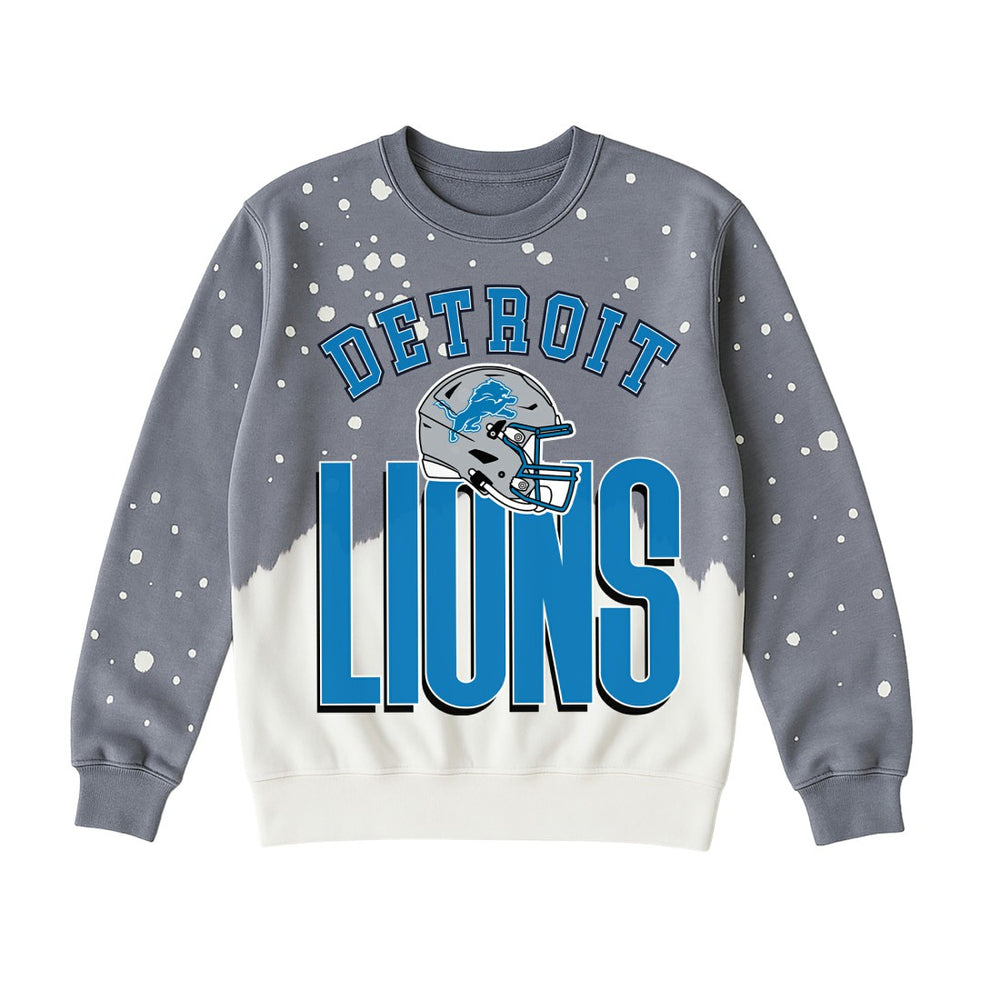 Detroit Lions Gameday Couture Women's Arch Rivals Faded Wash Sweatshirt Gray