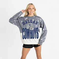 Dallas Cowboys Gameday Couture Women's Arch Rivals Faded Wash Sweatshirt Gray
