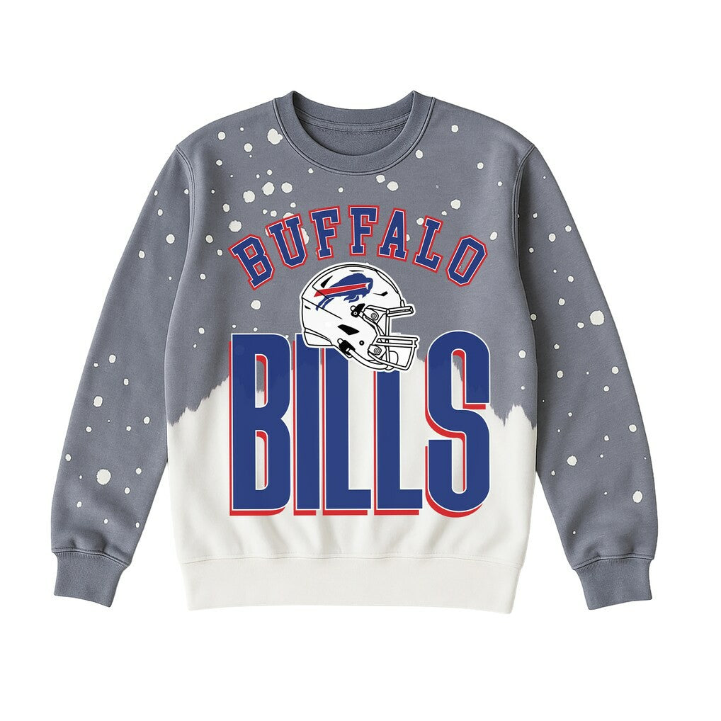 Buffalo Bills Gameday Couture Women's Arch Rivals Faded Wash Sweatshirt Gray
