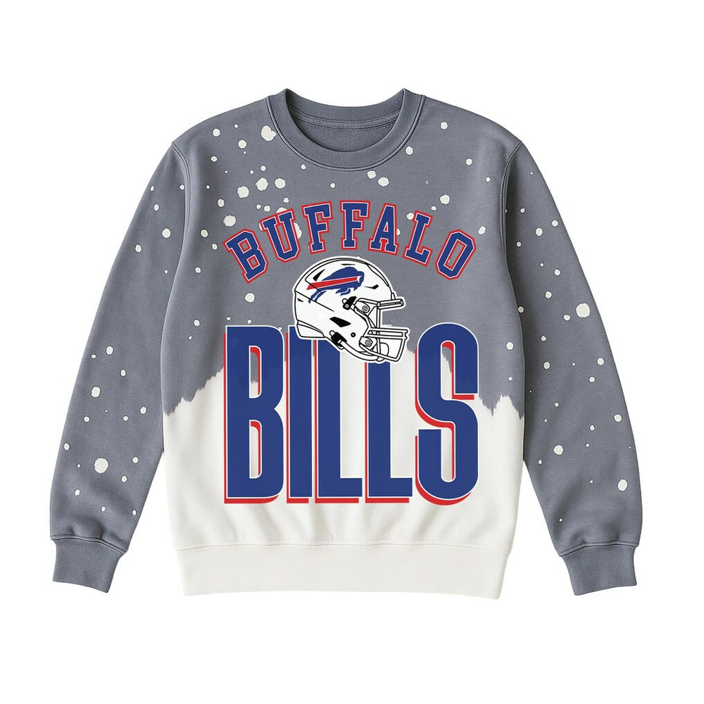 Buffalo Bills Gameday Couture Women's Arch Rivals Faded Wash Sweatshirt Gray