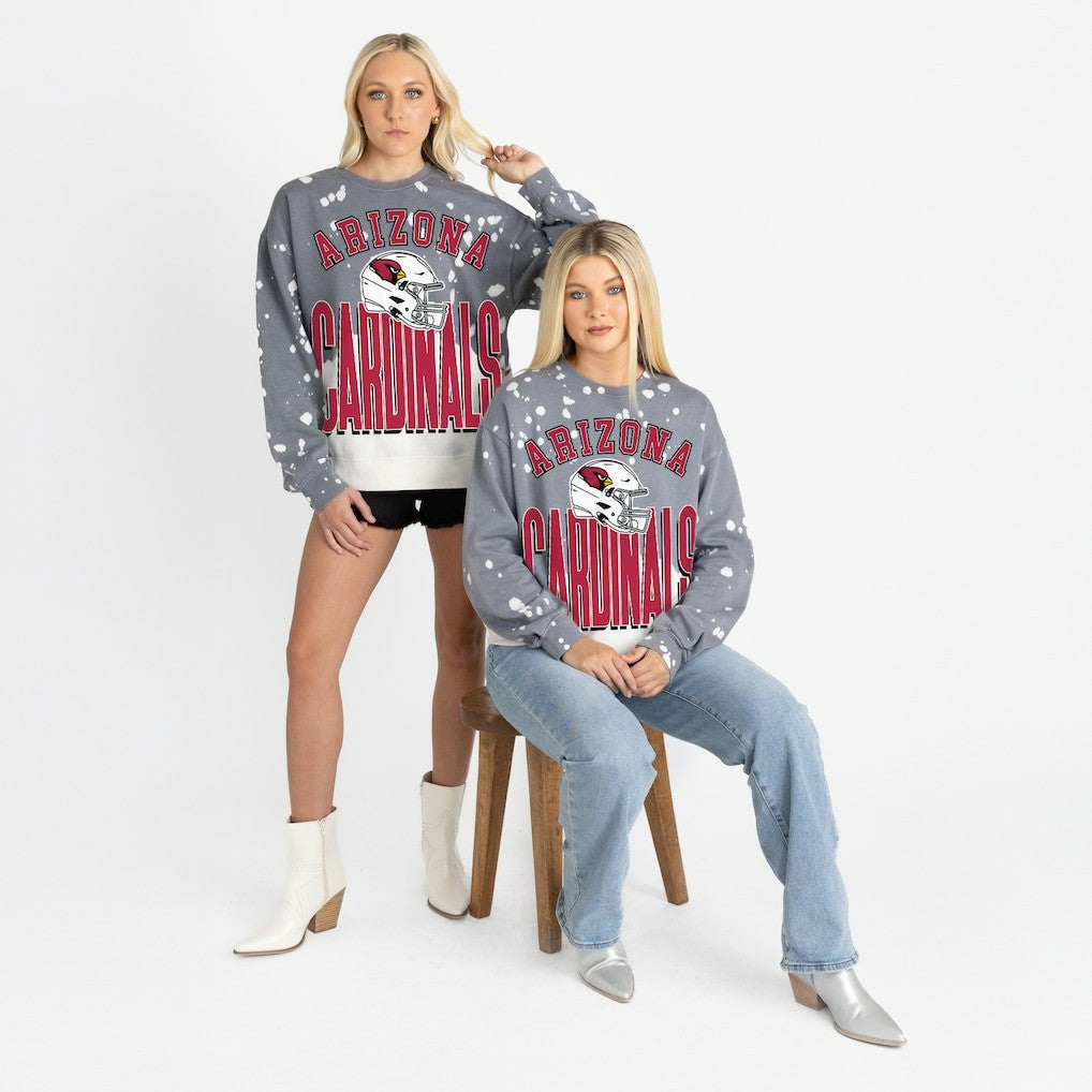 Arizona Cardinals Gameday Couture Women's Arch Rivals Faded Wash Sweatshirt Gray