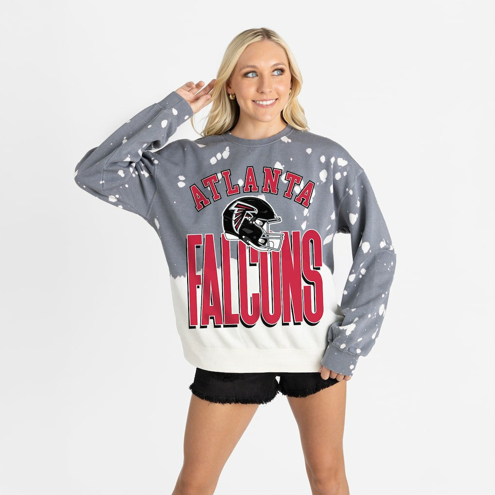 Atlanta Falcons Gameday Couture Women's Arch Rivals Faded Wash Sweatshirt Gray