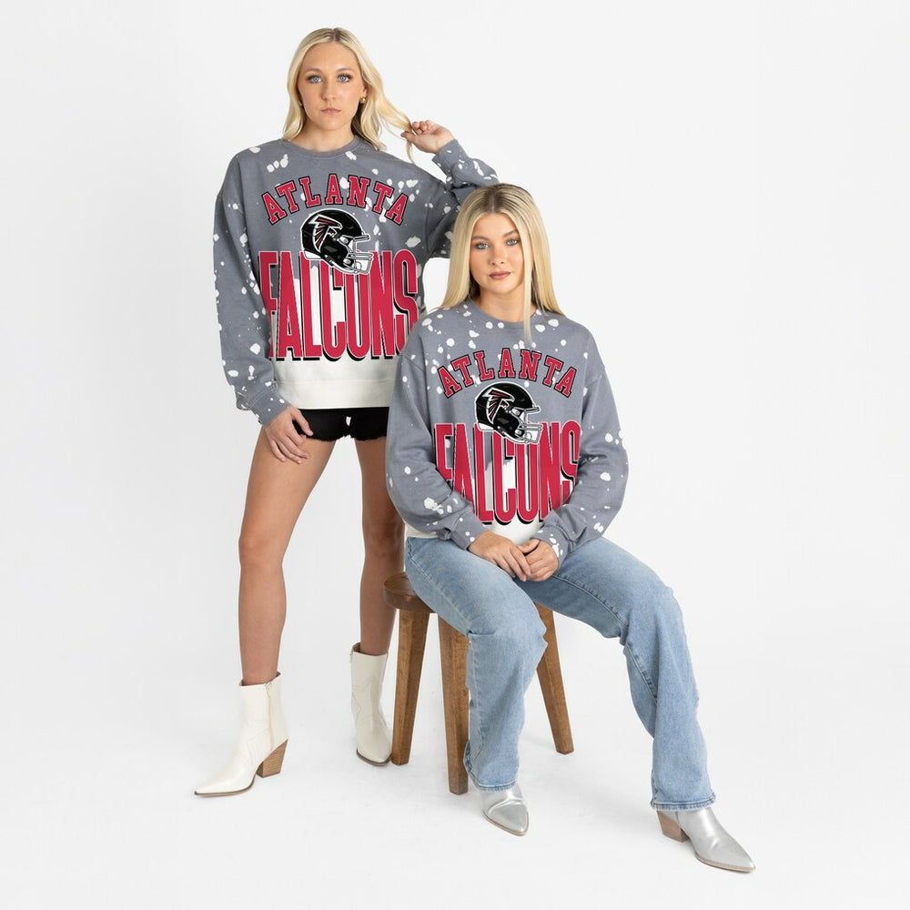 Atlanta Falcons Gameday Couture Women's Arch Rivals Faded Wash Sweatshirt Gray