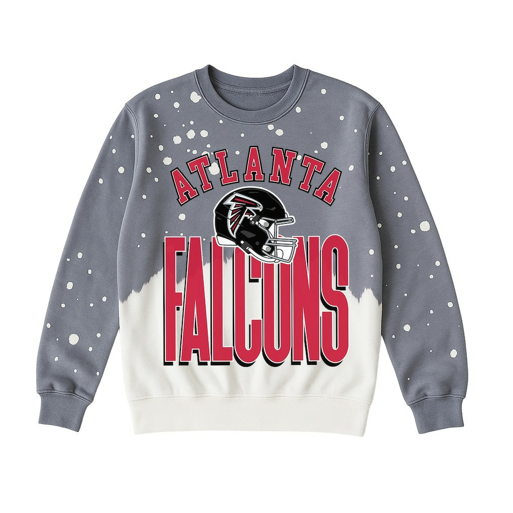 Atlanta Falcons Gameday Couture Women's Arch Rivals Faded Wash Sweatshirt Gray