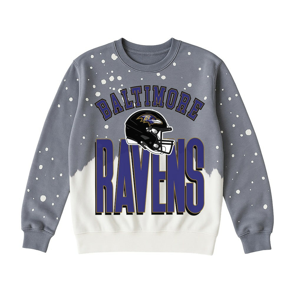 Baltimore Ravens Gameday Couture Women's Arch Rivals Faded Wash Sweatshirt Gray